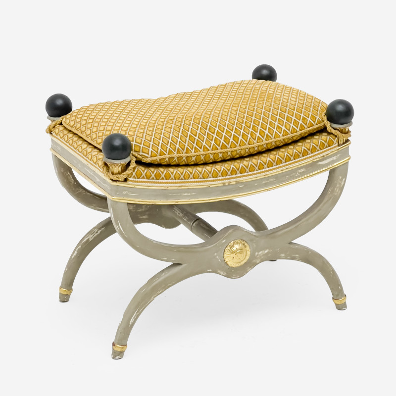 French Antique Curule Stool