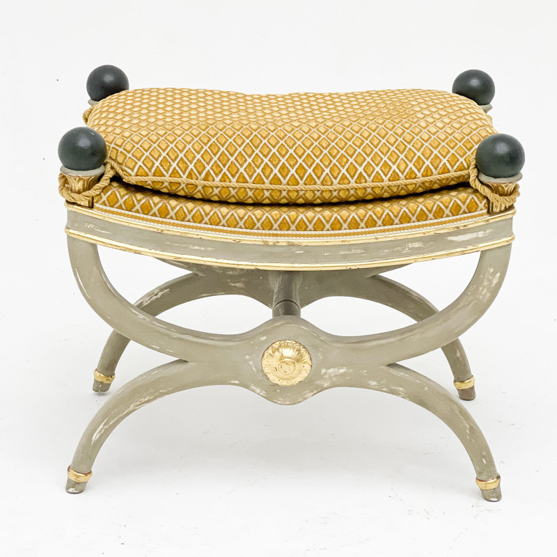 French Antique Curule Stool