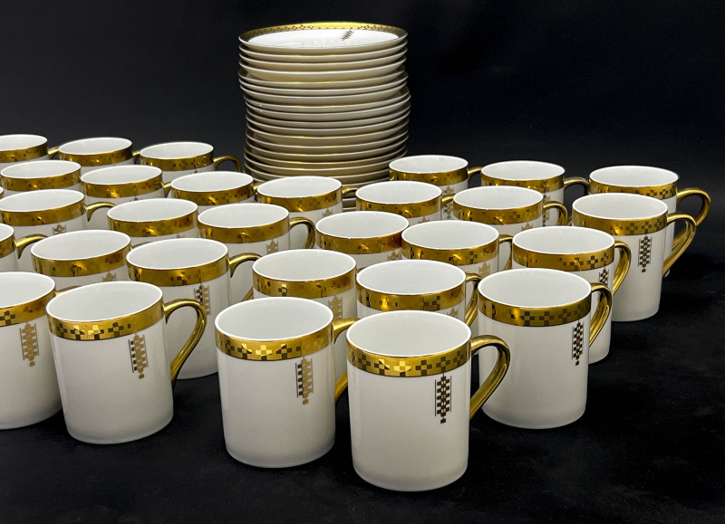 Tiffany &amp; Co. - Frank Lloyd Wright in Imperial Coffee Cups and Plates, Group of 60