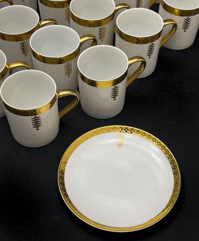 Tiffany &amp; Co. - Frank Lloyd Wright in Imperial Coffee Cups and Plates, Group of 60