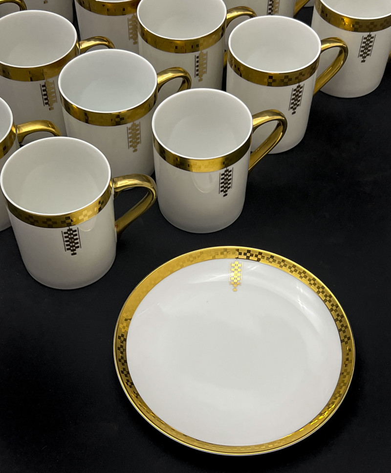 Tiffany &amp; Co. - Frank Lloyd Wright in Imperial Coffee Cups and Plates, Group of 60