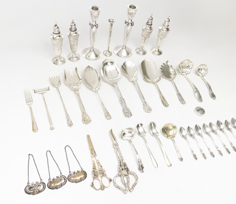 Cartier, Gorham, Wilhelm F. Jensen,Wedgewood, and other Sterling Articles, Group of 38