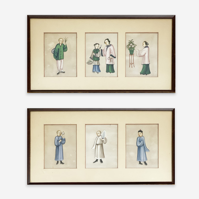 Chinese Watercolors, Group of 6