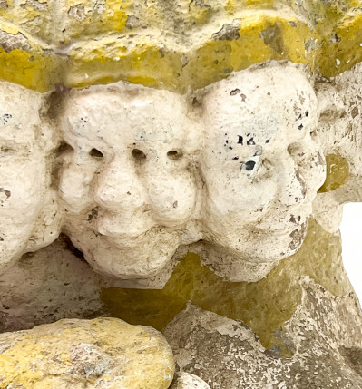 Indian Large Painted Stone Figural Group of Brahma