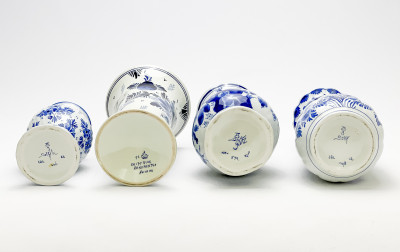 Assorted Dutch and Danish Blue and White Pottery, mostly Delft