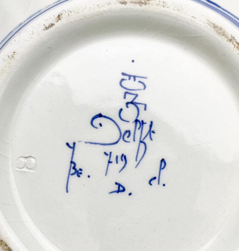 Assorted Dutch and Danish Blue and White Pottery, mostly Delft