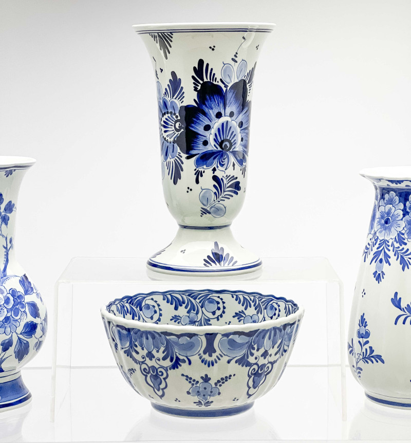 Assorted Dutch and Danish Blue and White Pottery, mostly Delft