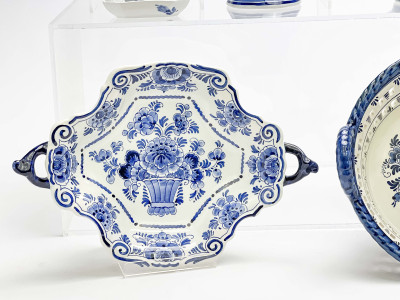Assorted Dutch and Danish Blue and White Pottery, mostly Delft