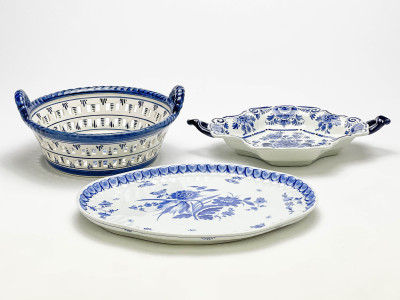 Assorted Dutch and Danish Blue and White Pottery, mostly Delft