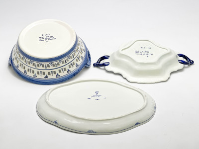 Assorted Dutch and Danish Blue and White Pottery, mostly Delft