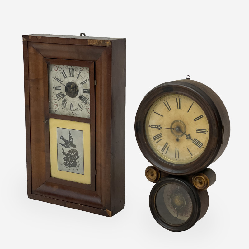 E. Ingraham &amp; Company - Figure 8 Wall Clock and Henry Smith Ogee Mantel Clock