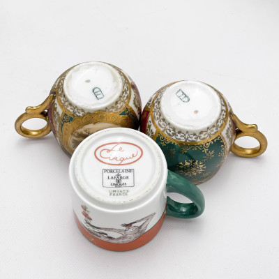 Oversized Herend Cup and Plates with additional porcelain pieces, group lot