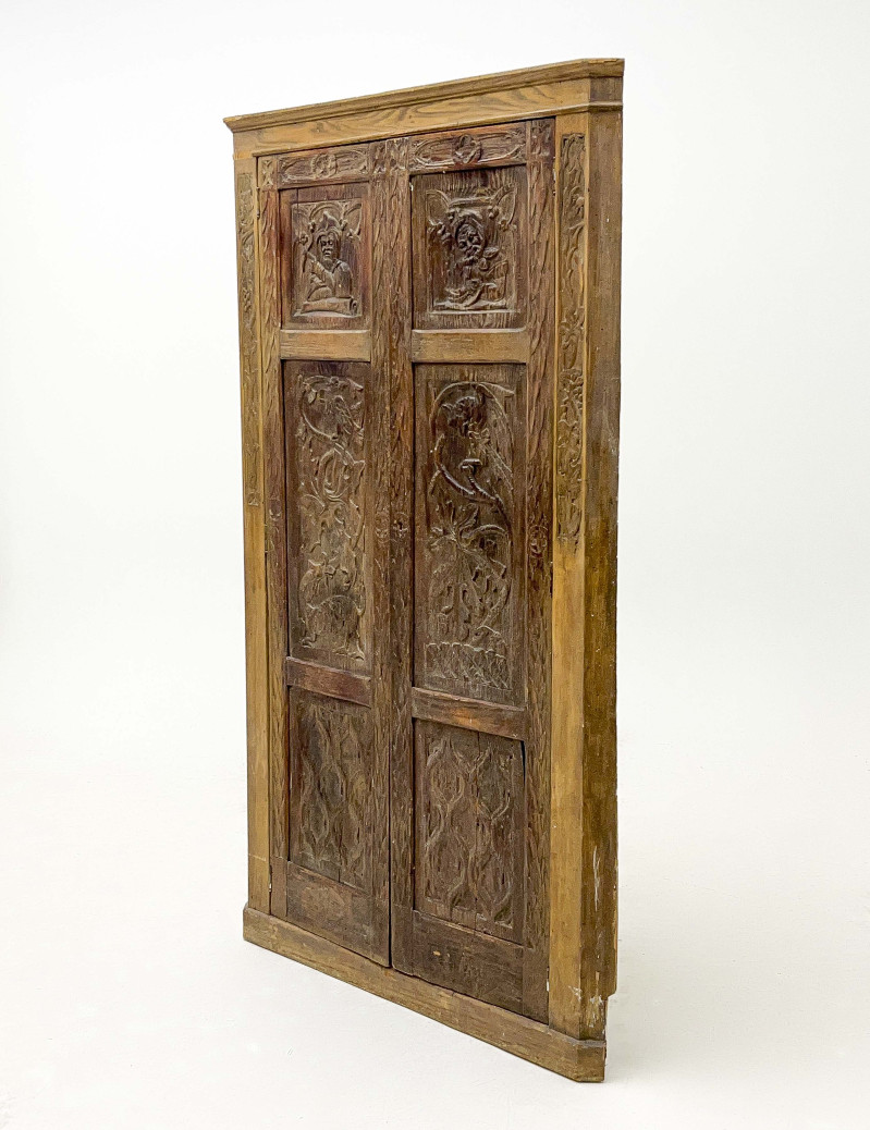 Carved Panel Corner Cupboard