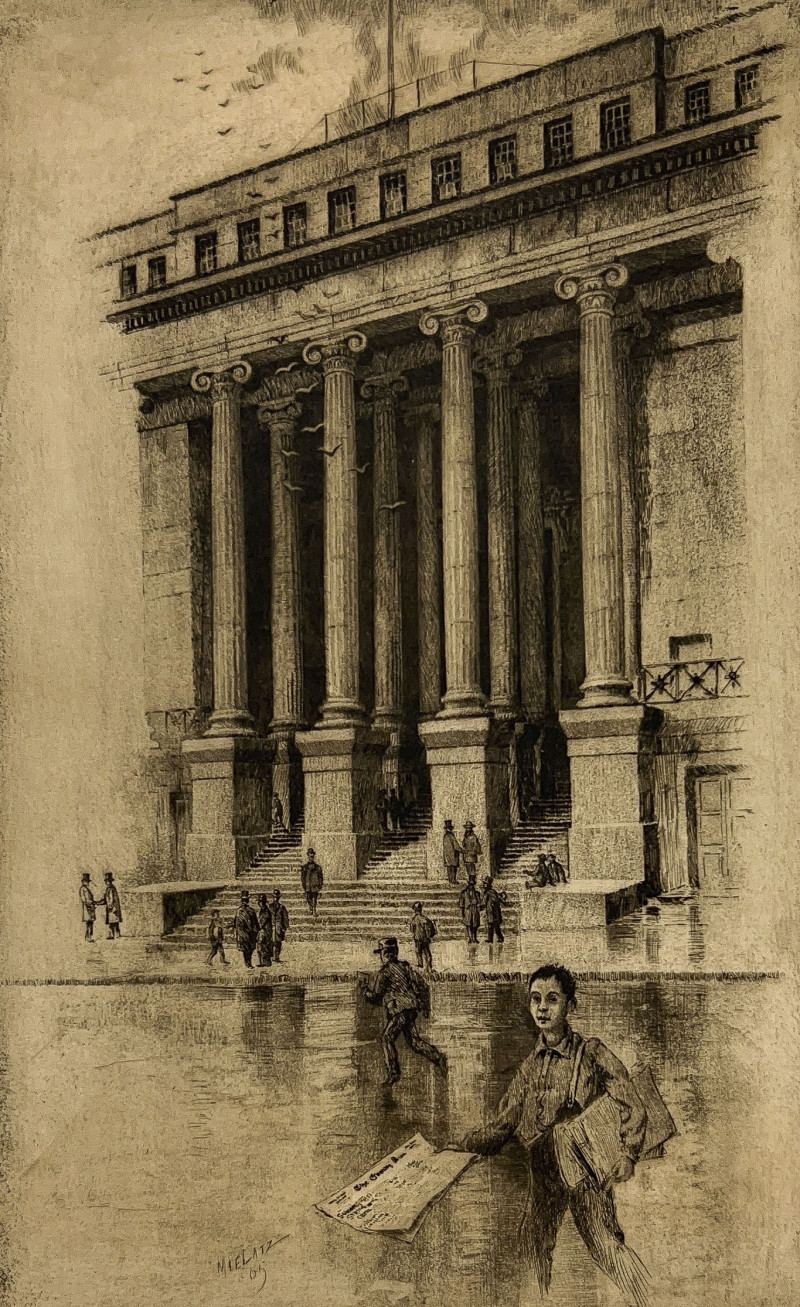 Charles Frederick William Mielatz - Porch, Old Custom House, Wall Street
