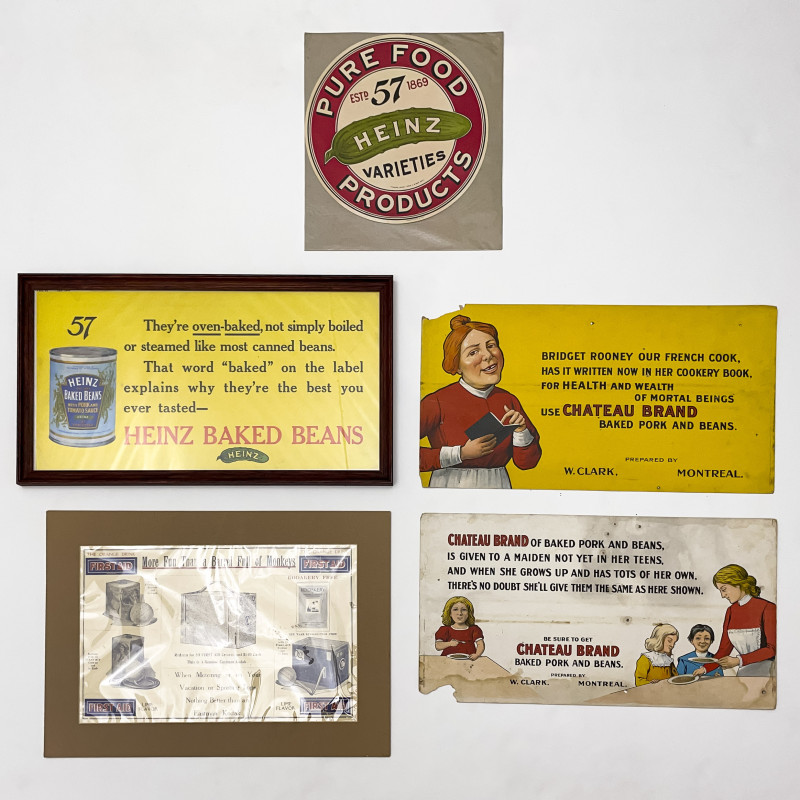 Vintage Heinz, and other Food Advertisement signs, Group of 5