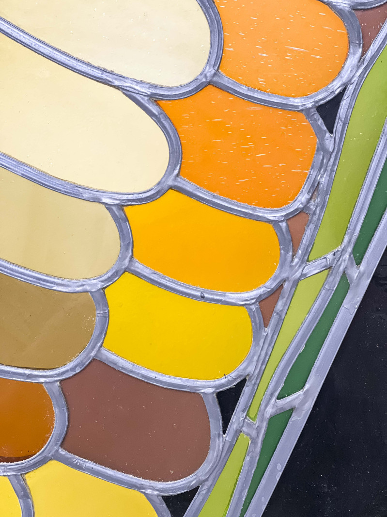 Lowell Nesbitt - Stained Glass Panel with Carrots, Corn and Squash