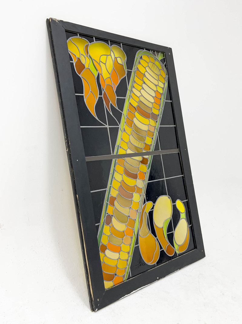 Lowell Nesbitt - Stained Glass Panel with Carrots, Corn and Squash