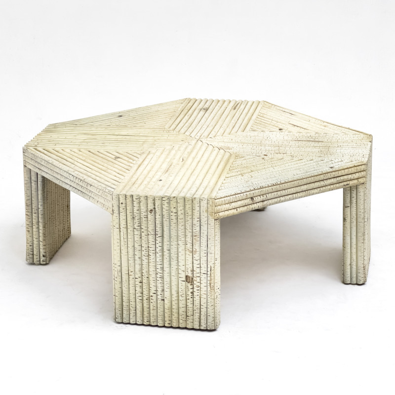 Painted Birch Octagonal Low Table