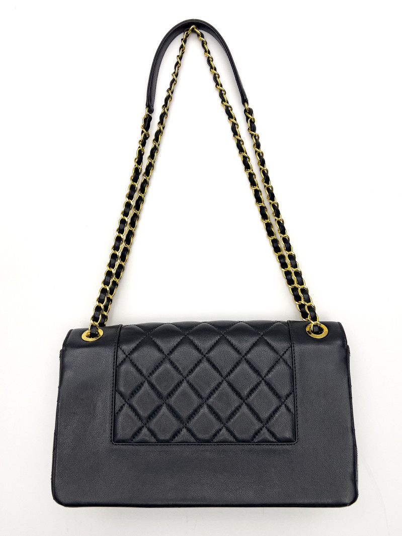 Chanel - Mademoiselle Vintage Quilted Sheepskin Flap Bag Large