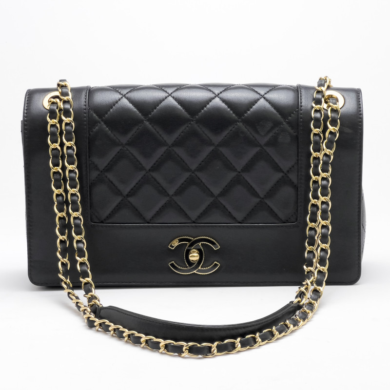 Chanel - Mademoiselle Vintage Quilted Sheepskin Flap Bag Large