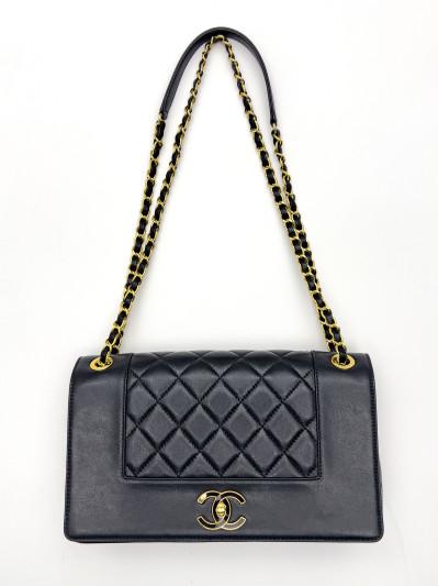 Chanel - Mademoiselle Vintage Quilted Sheepskin Flap Bag Large