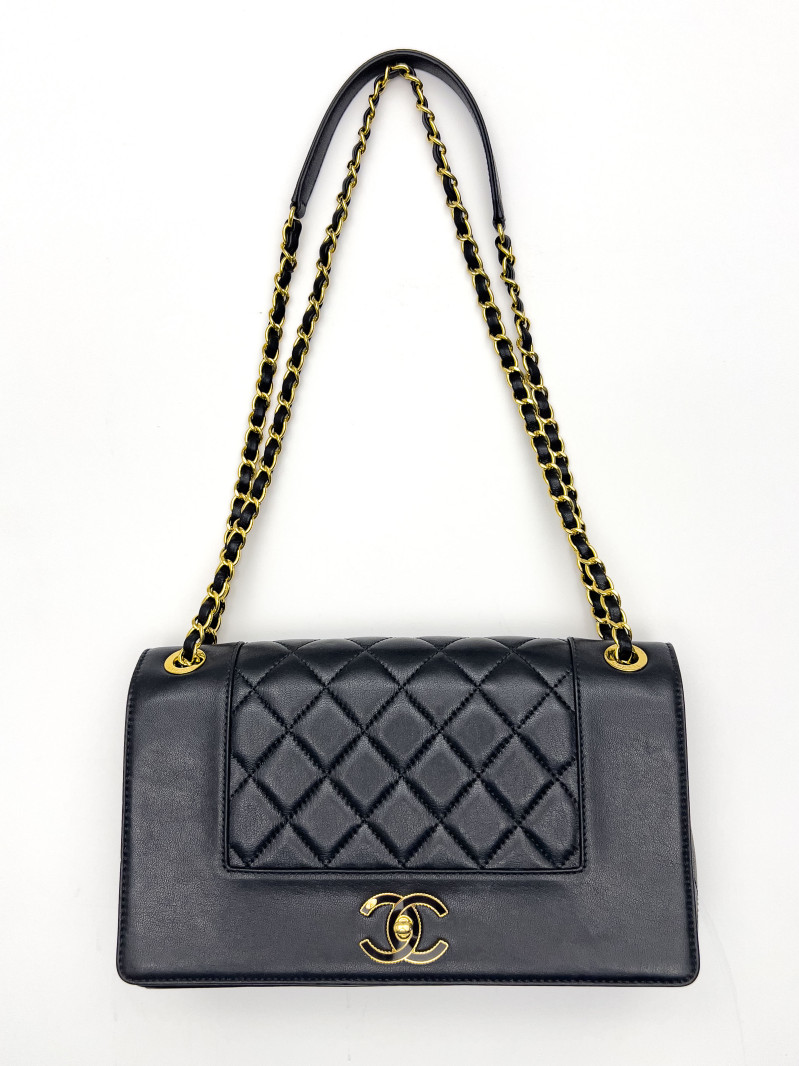 Chanel - Mademoiselle Vintage Quilted Sheepskin Flap Bag Large