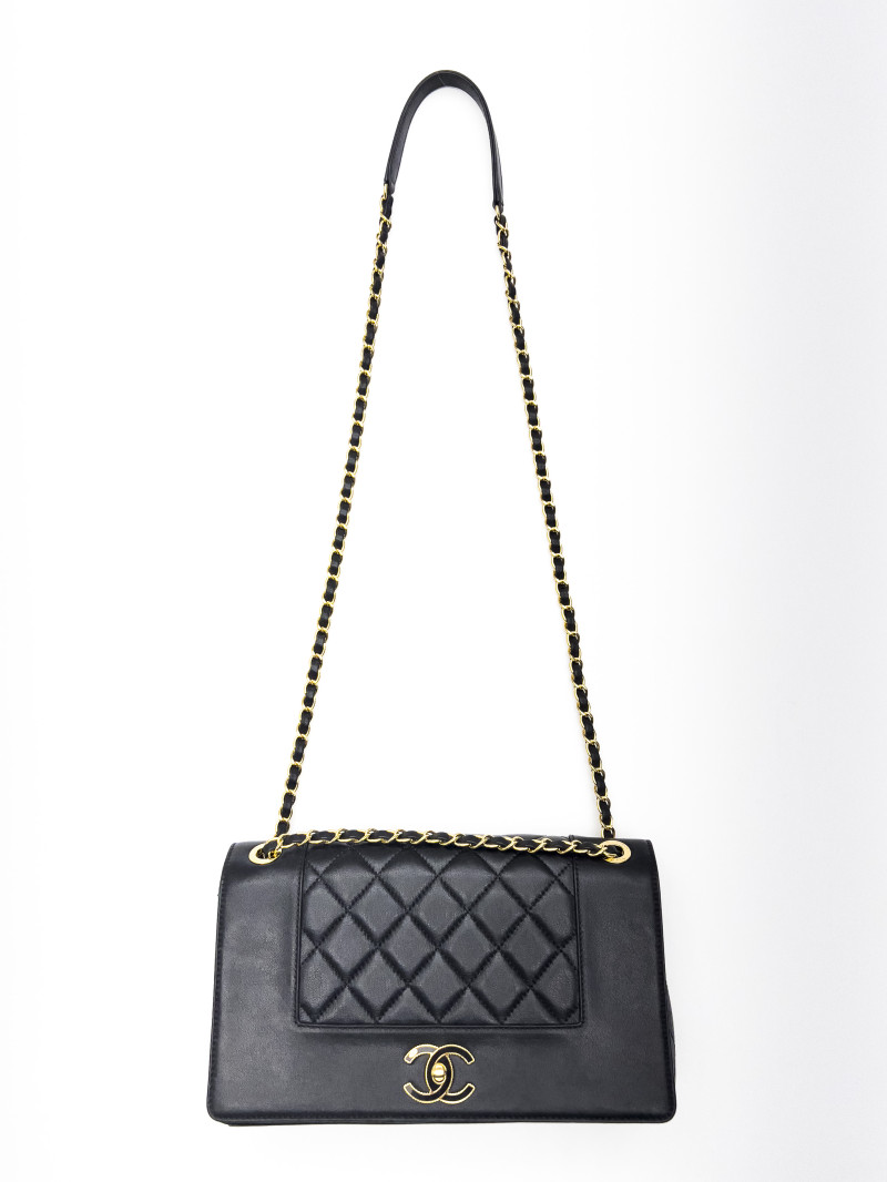 Chanel - Mademoiselle Vintage Quilted Sheepskin Flap Bag Large