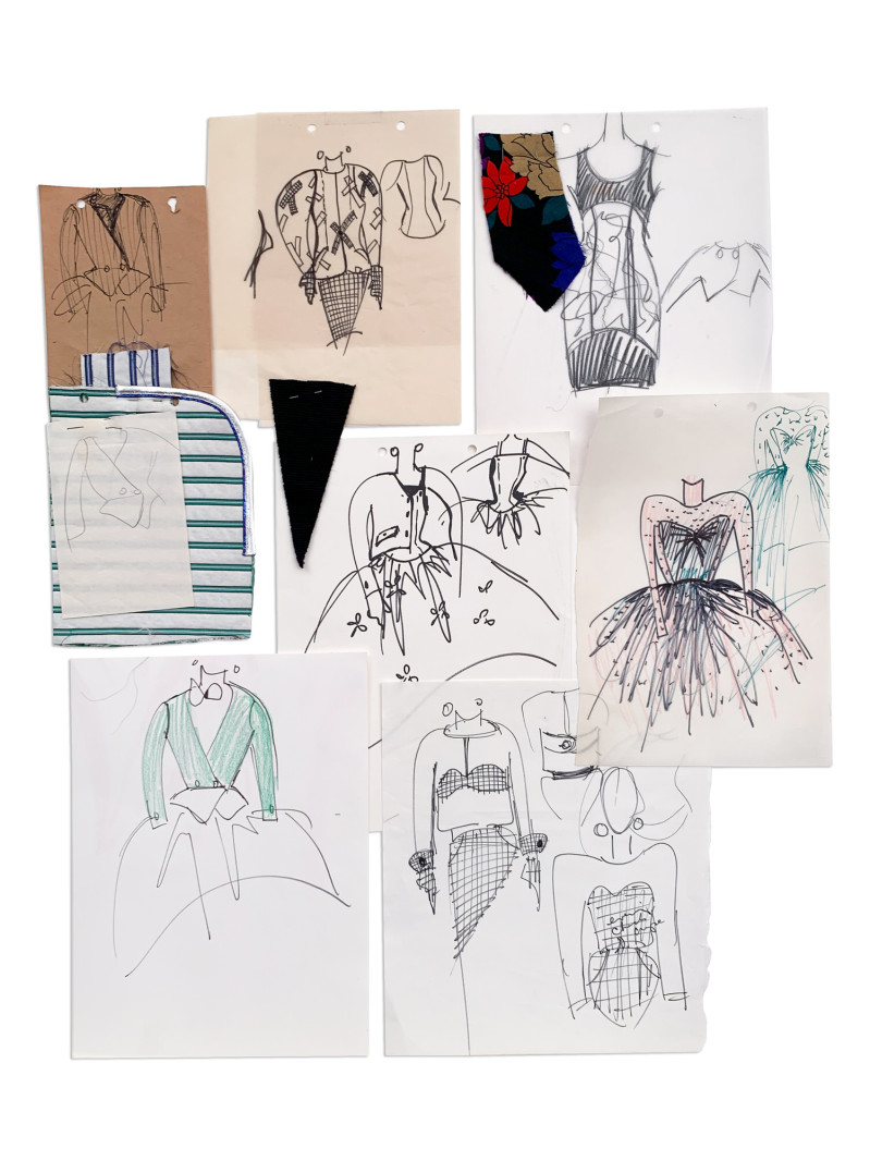 Geoffrey Beene - 30 Preliminary Sketches and Designs for the 1986 Spring and Fall Collections