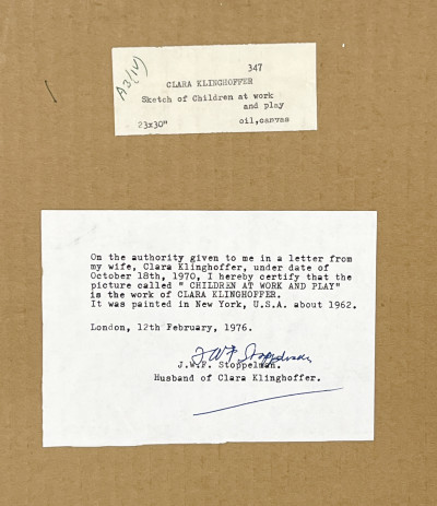 Clara Klinghoffer - Woman Pouring Tea (Leah) / Sketch of Children at Work and Play / Young Negress (3 Works)