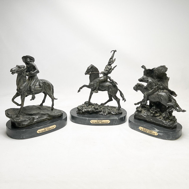 after Frederic Remington - Horse Thief / Scout / Scalp (3 Works)