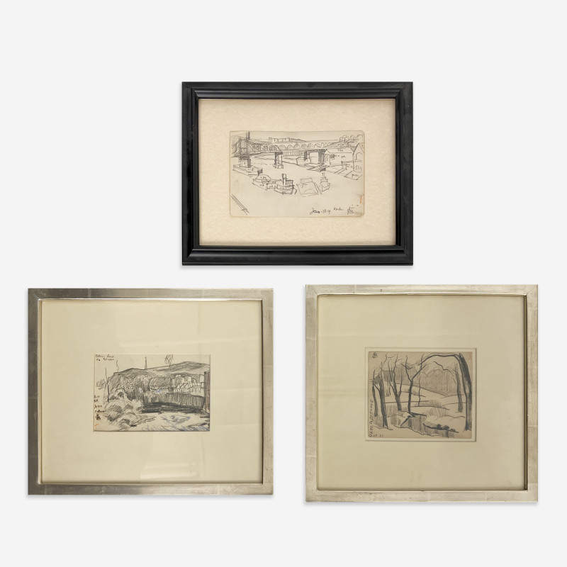 Oscar Florianus Bluemner - Harlem / Bloomfield / Passaic River (3 Works)