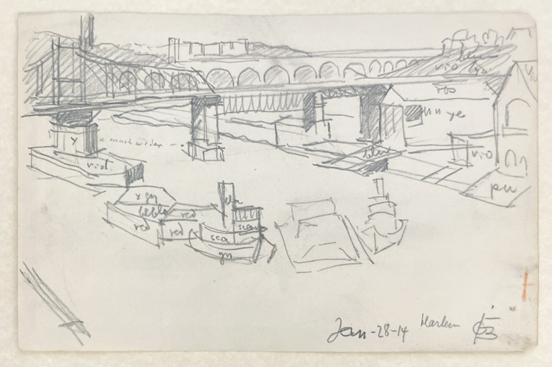 Oscar Florianus Bluemner - Harlem / Bloomfield / Passaic River (3 Works)