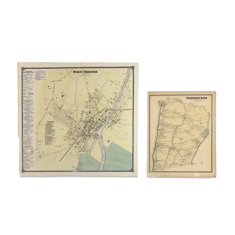 F.W. Beers - Map of Port Chester and Greenburgh, Group of 2