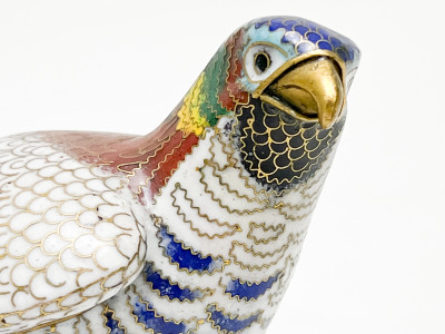 Chinese Cloisonné Figure of a Bird and Two Cloisonné Jars, Group of 3