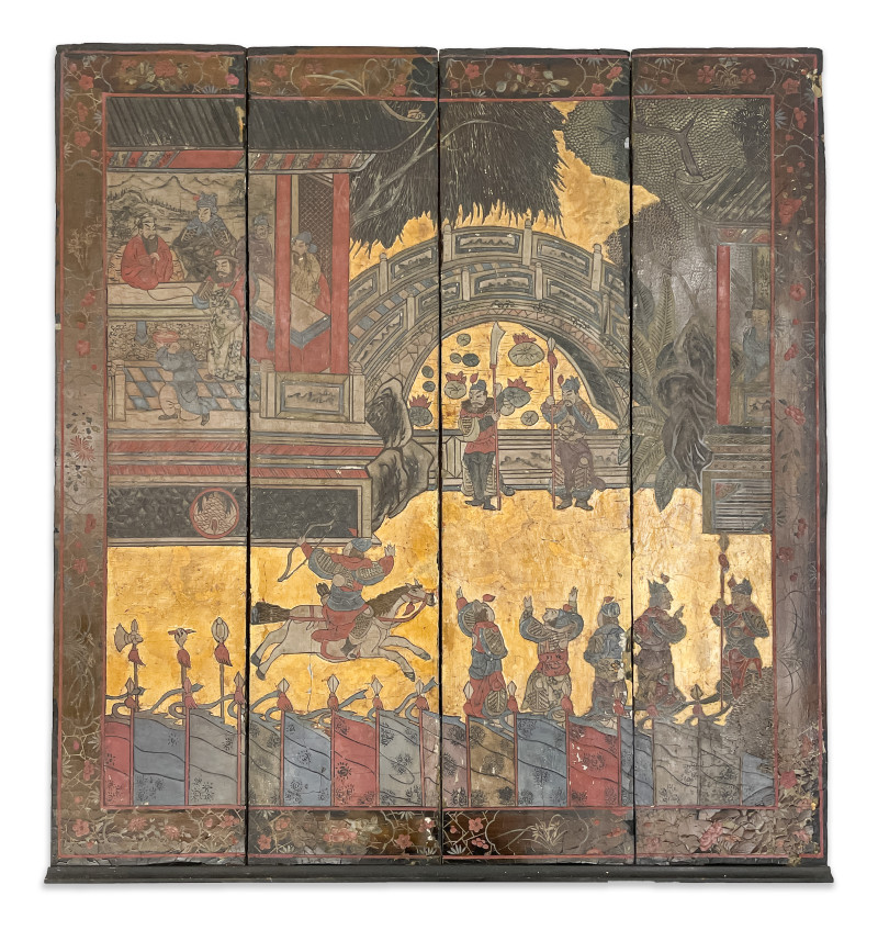 Chinese Four Panel Coromandel Screen