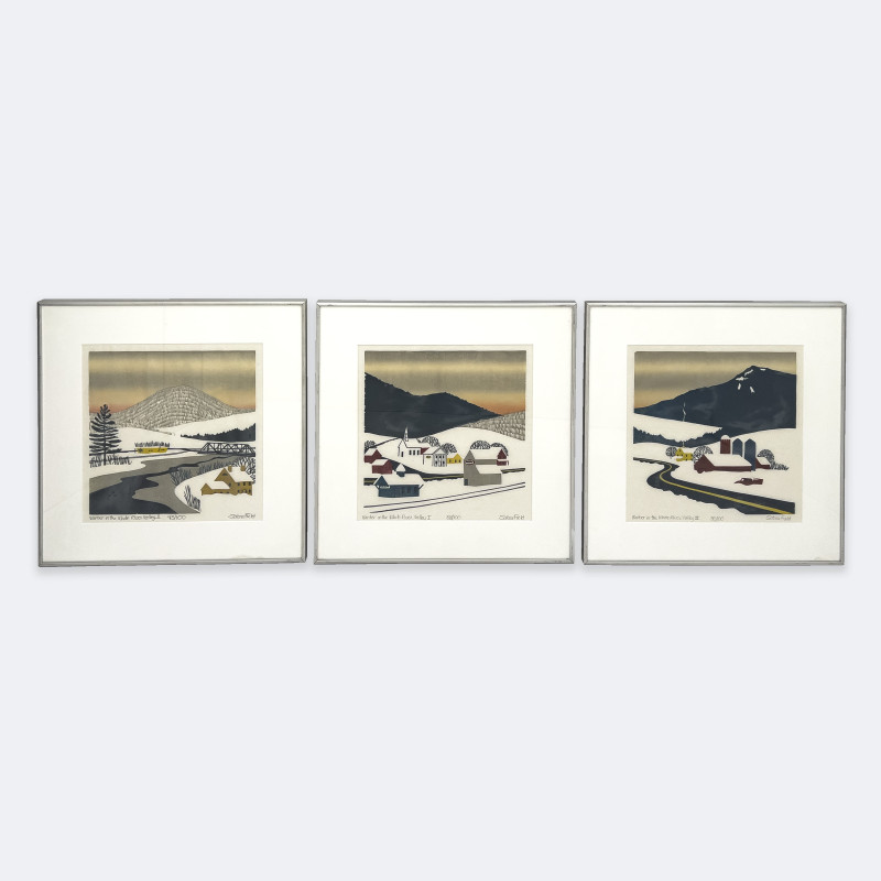 Sabra Johnson Field - Winter in White River Valley I, II, III (3 Works)