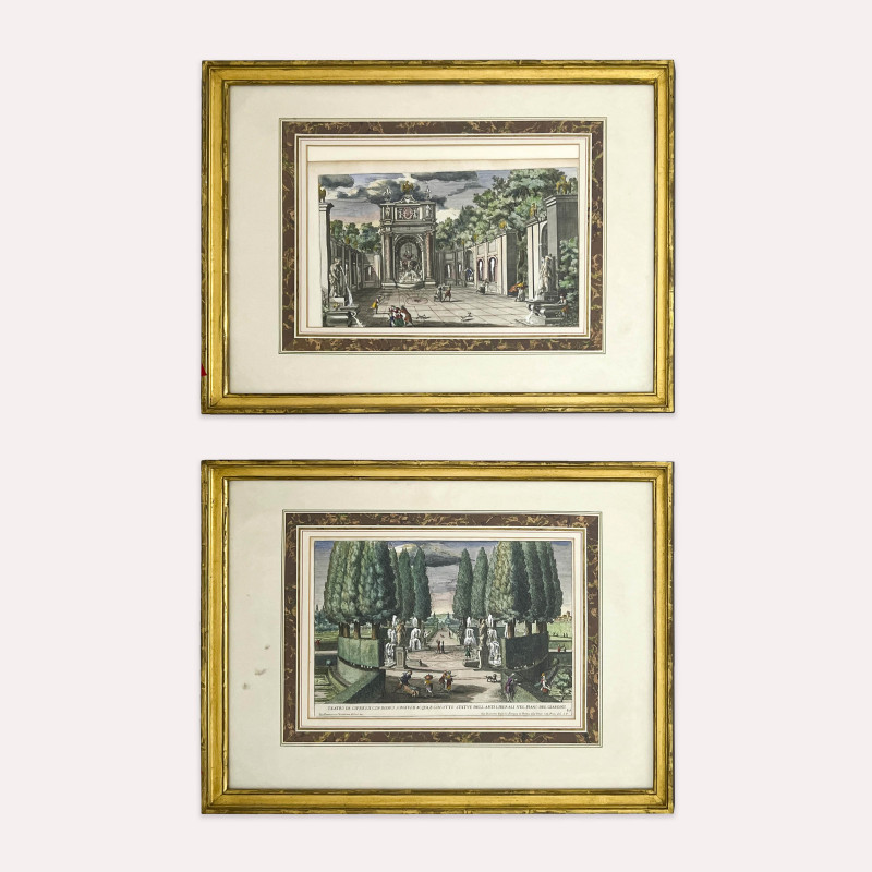 Giovanni Francesco Venturini - Two Works from Le Fontane del Giardino Estense in Tivoli