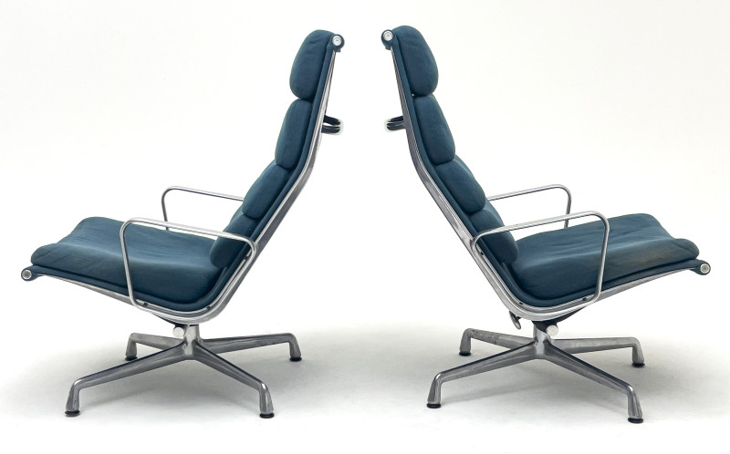 Charles and Ray Eames - Two Soft Pad Lounge Chairs and One Ottoman, for Herman Miller