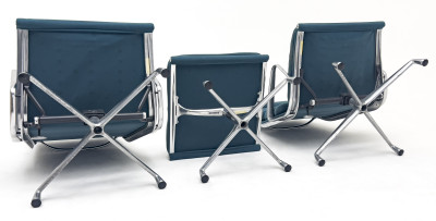 Charles and Ray Eames - Two Soft Pad Lounge Chairs and One Ottoman, for Herman Miller