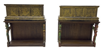 Asian - Small Thai Manuscript Box/Stand, Pairs