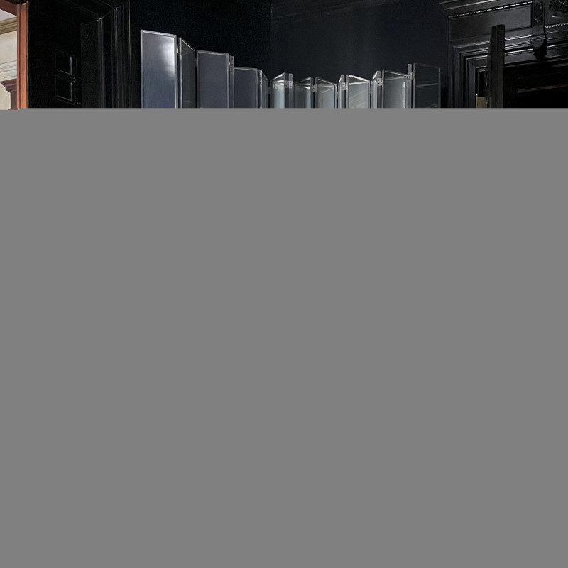 Monumental Modernist Mirrored Folding Screen