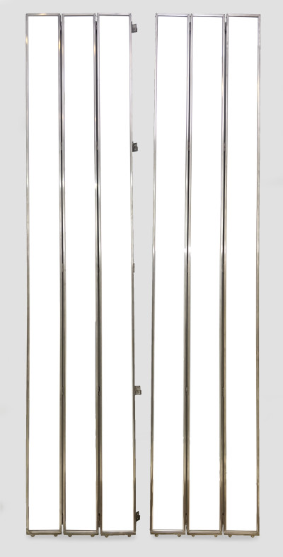 Monumental Modernist Mirrored Folding Screen