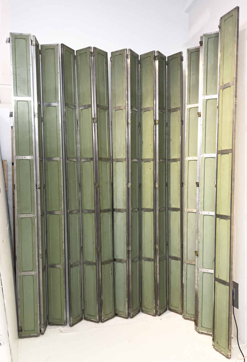 Monumental Modernist Mirrored Folding Screen