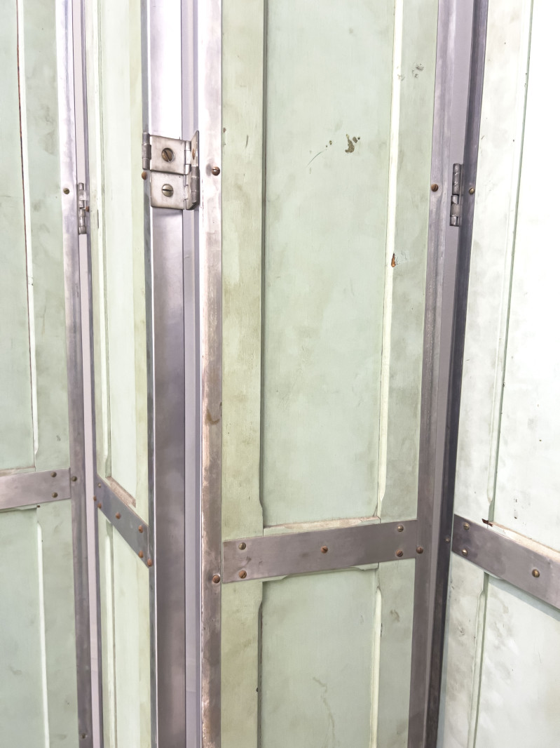 Monumental Modernist Mirrored Folding Screen