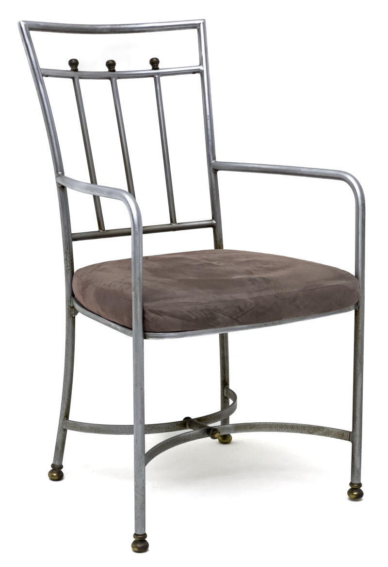 Neoclassical Steel Dining Chairs, Set of 4