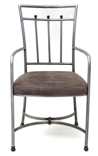 Neoclassical Steel Dining Chairs, Set of 4