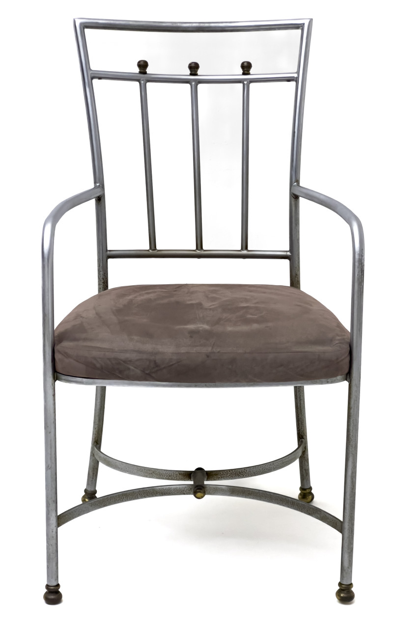 Neoclassical Steel Dining Chairs, Set of 4