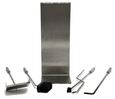 Andirons / Chrome Fireplace Set, Group of 3