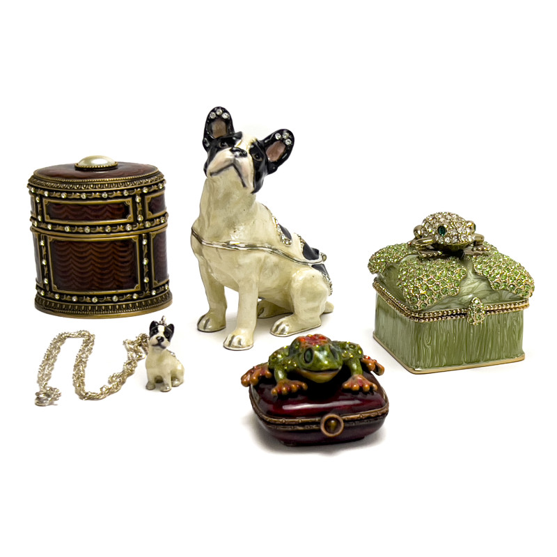 Jeweled Trinket Boxes, Group of 4