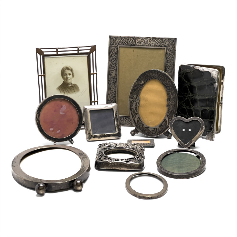 Collection of Sterling and Metal Frames, Group of 11